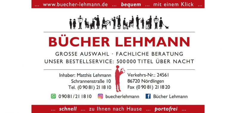 Logo Bücher Lehmann Buchhandlung Jockl Kaiser Meyers Keller Koch mer zamm Nördlingen